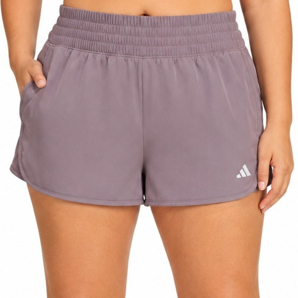 Adidas Pacer Essentials High Rise Shorts Womens 2X Mauve AEROREADY NWT
